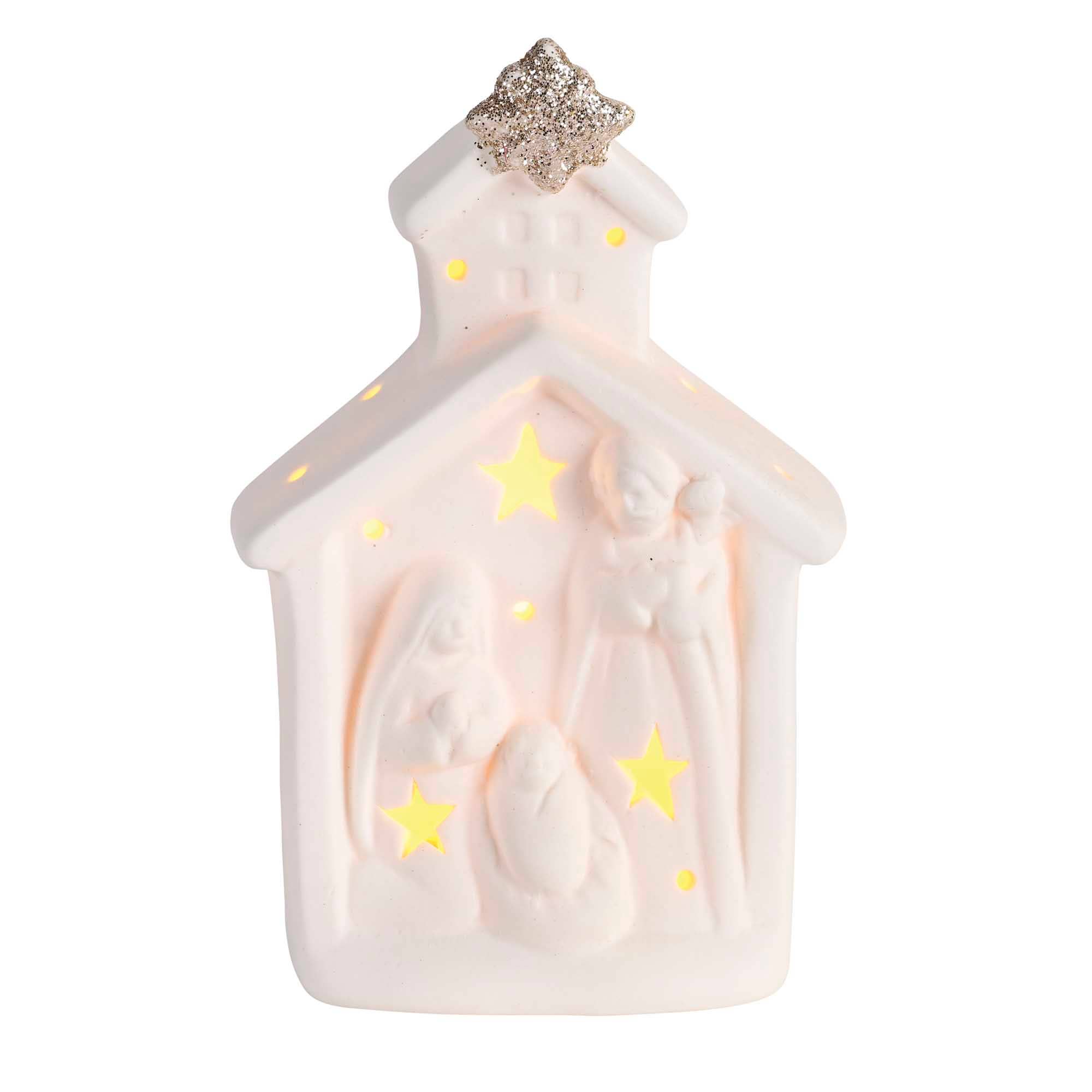Cottage Garden - Wholesale Nativity Scene Decor - Nativity LED Light Up Church Porcelain0