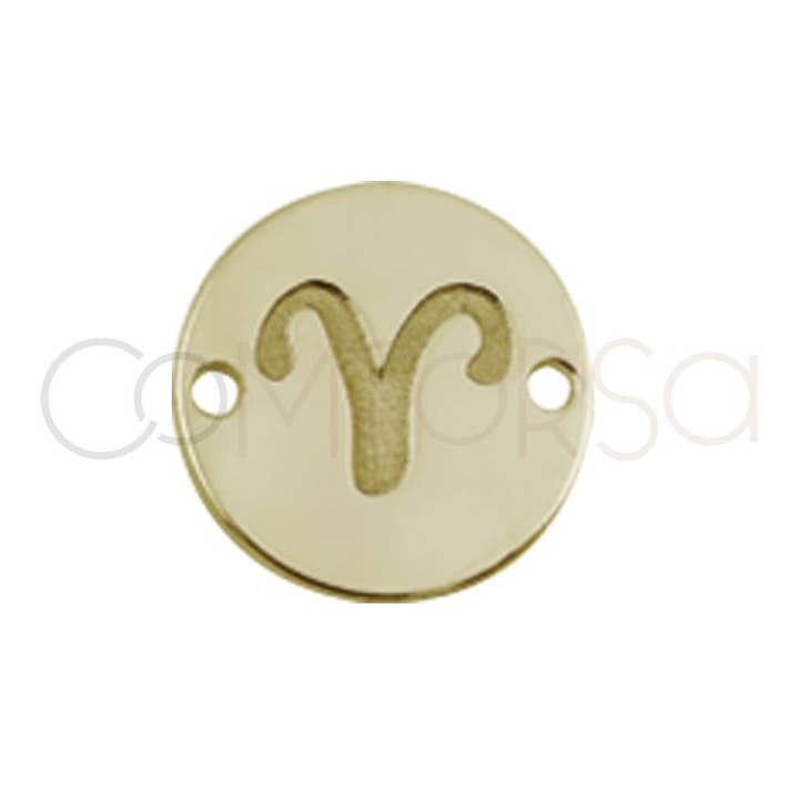 COM FORSA SL - Venta al por mayor Abalorios/colgantes individuales - Entrepieza Horóscopo Aries Bajo Relieve 10 Mm Plata 925