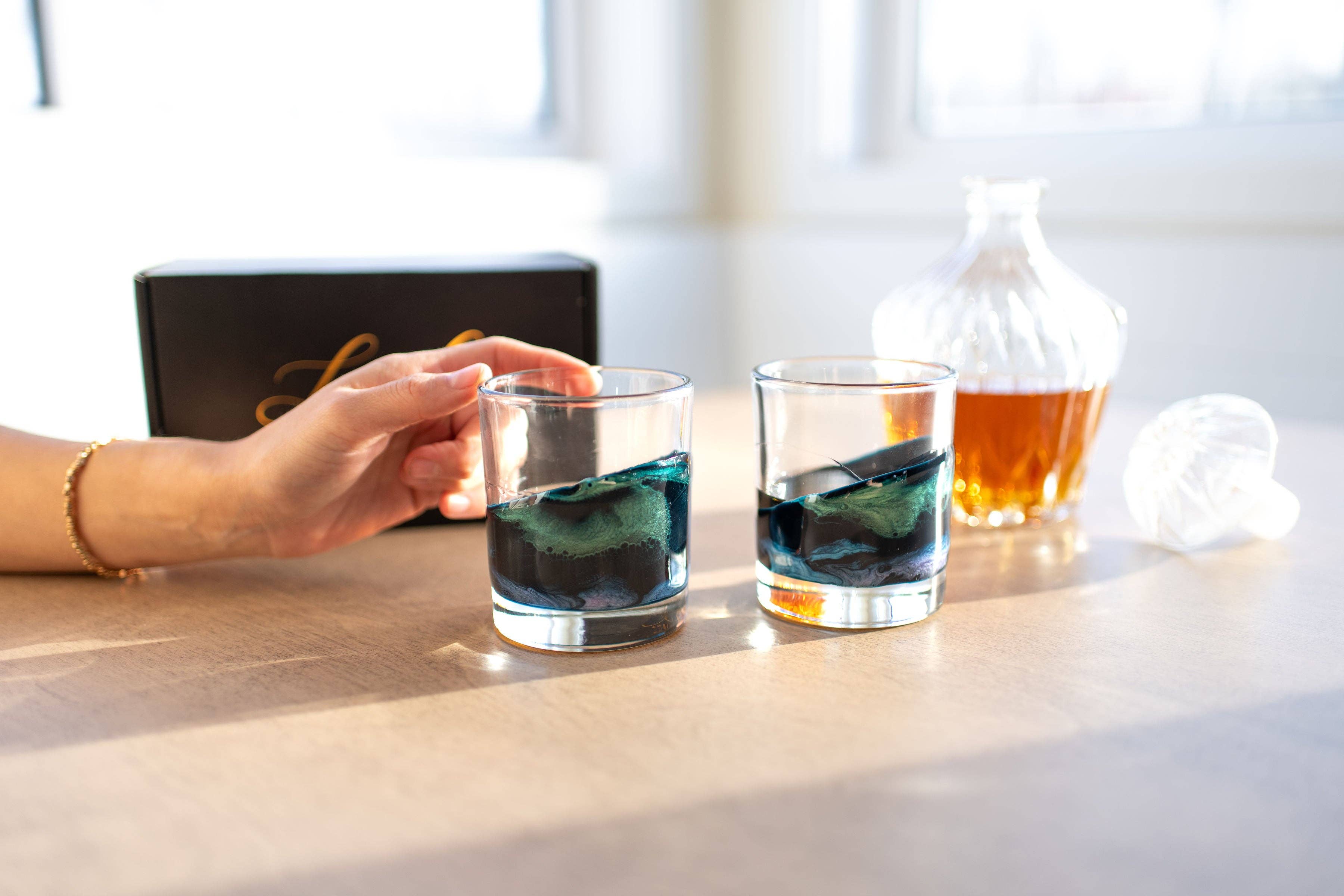 Lynn & Liana Designs - Wholesale Cocktail/Liquor Glass - NEW!!! Resin Coated Old Fashioned Whisky Glasses -NO TARIFFS22