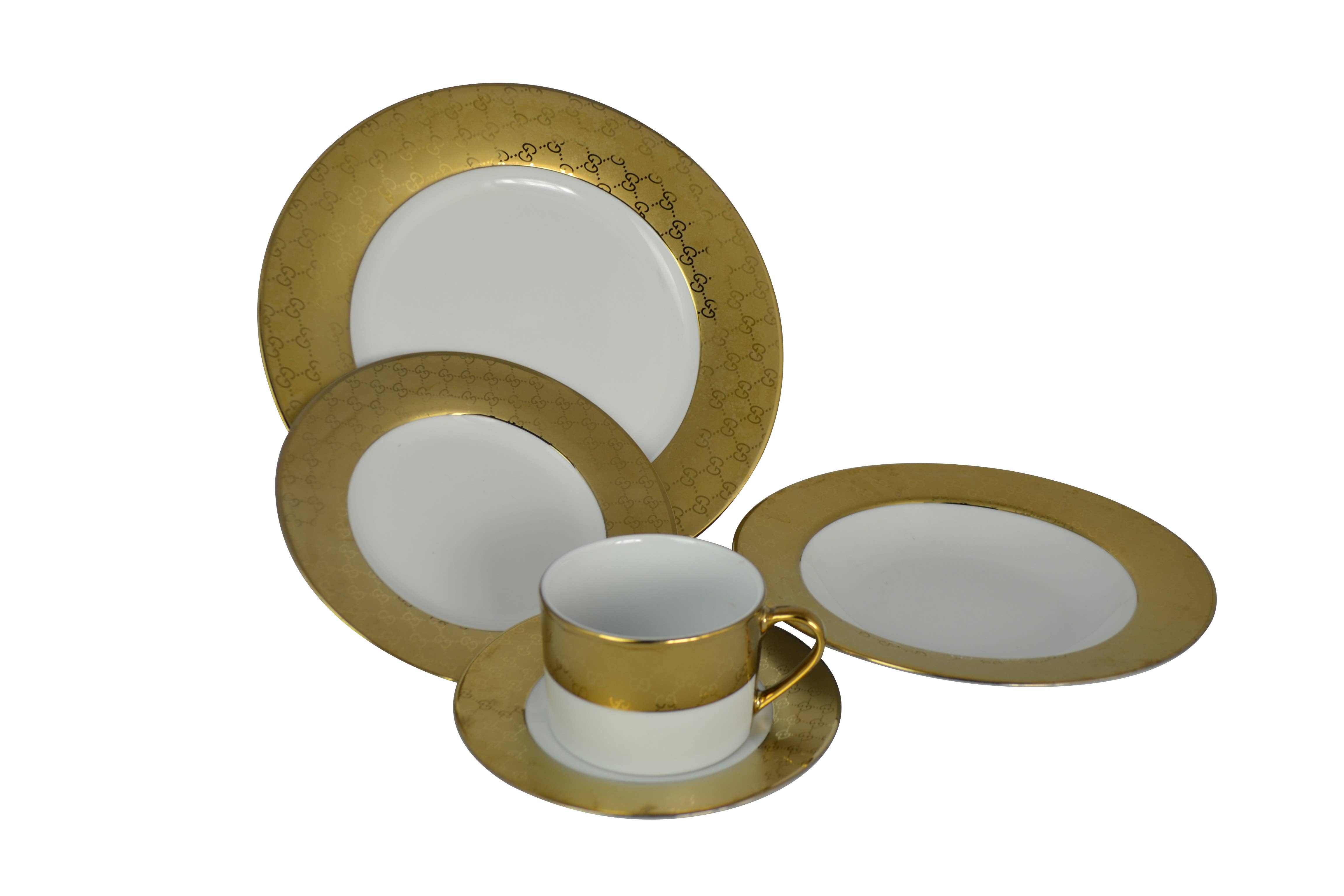 Three Star IM/EX Inc. - Wholesale Dinnerware Set - 40-PC DINNERWARE SET, GUCCIE IN GOLD2