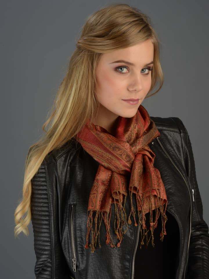 NEW RAJA SCARF - 100% SILK for wholesale by DIWALI PARIS