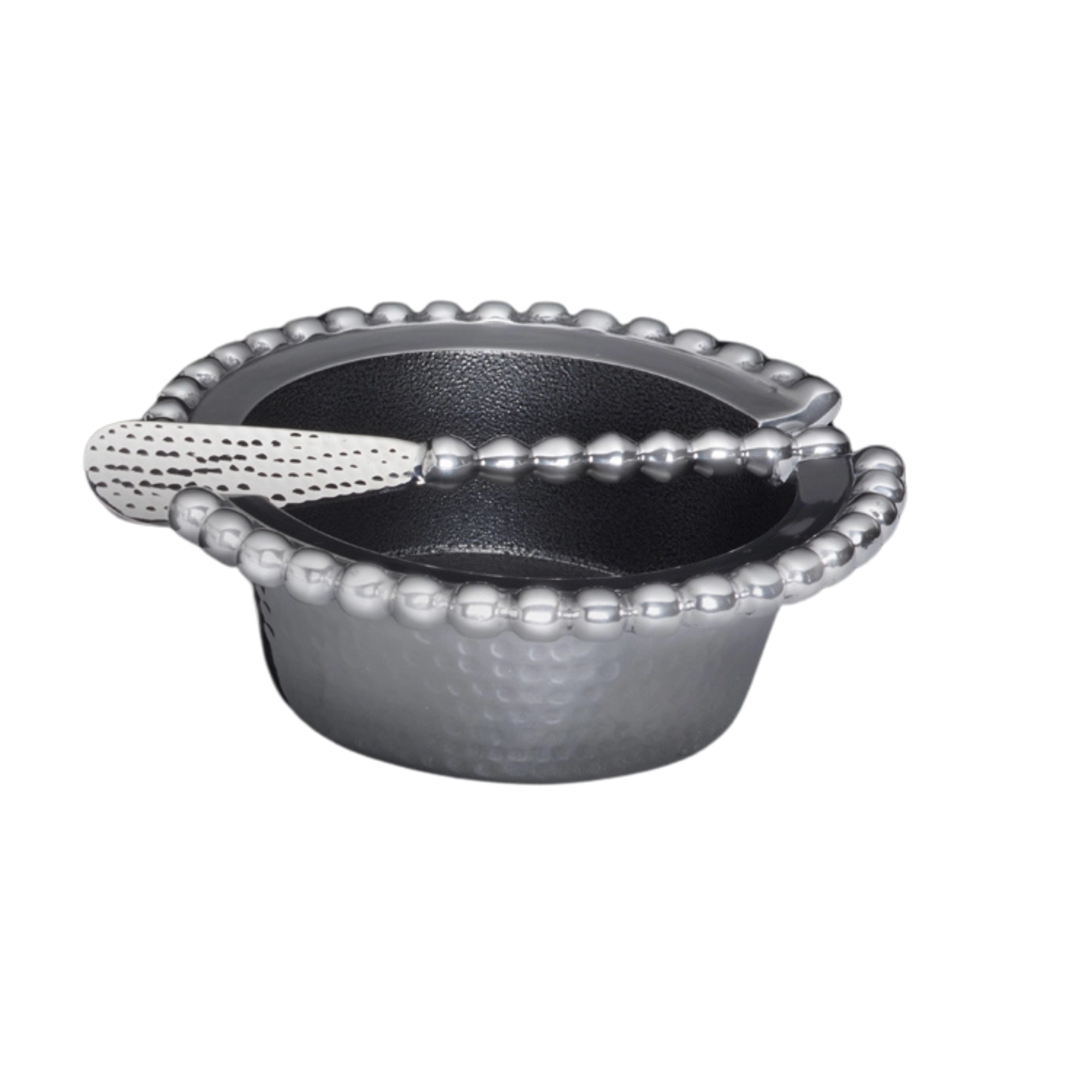 Inspired Generations - Wholesale Condiment/Dip Bowl - Pearl Hammered Deli-Gance with Spreader0