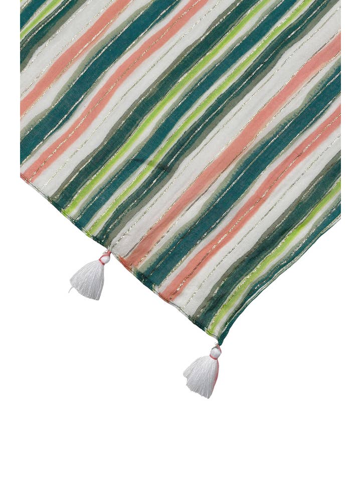 Braided Multi-Wear Sarong Wrap in Citrus Stripe Print for wholesale on Faire