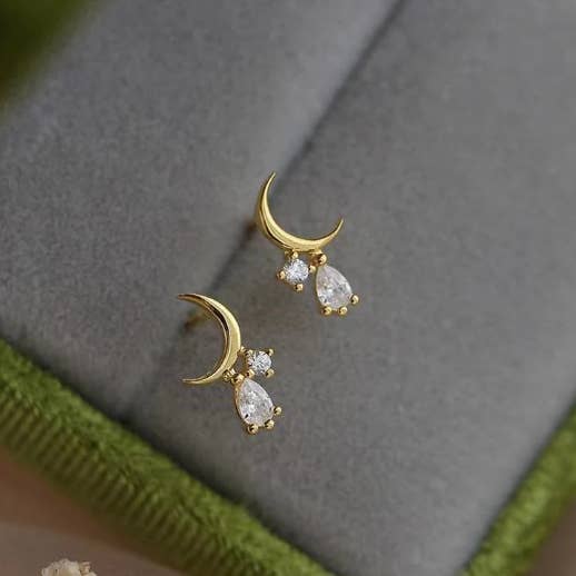 Sterling Silver Moon örhängen för wholesale av happyzzzsu