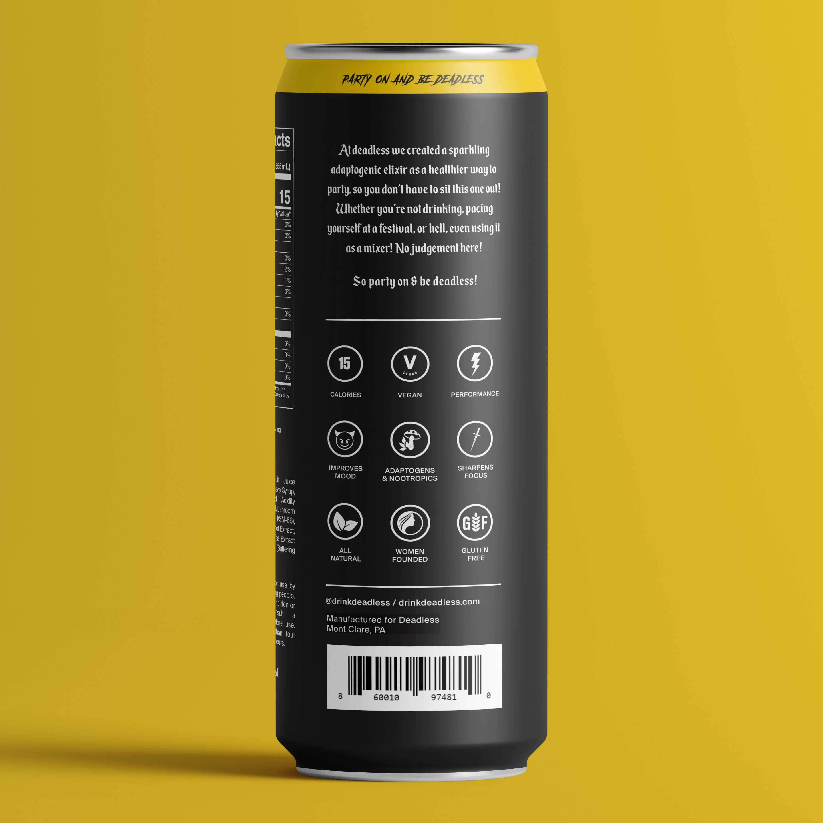 Deadless - Adaptogenic Elixir - Wholesale Non-Alcoholic Aperitif/Mocktail - Variety Pack Sparkling Adaptogen + Nootropic Elixir 12-pack12