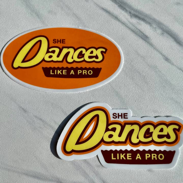 Denali & Co. - Wholesale Sticker - She Dances Like A Pro Parody Dance Sticker, 3" x 1.7"