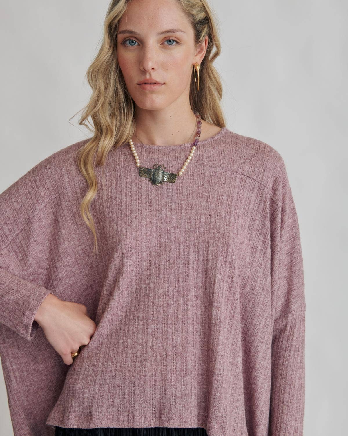 Malahierba - Wholesale Knit Top - Women's - Top Mely. Maxi wide sweatshirt jersey11