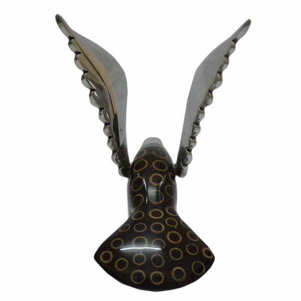 Handcrafted Gift - Venta al por mayor Figura decorativa - Figura de águila en aluminio reciclado con inserciones naturales