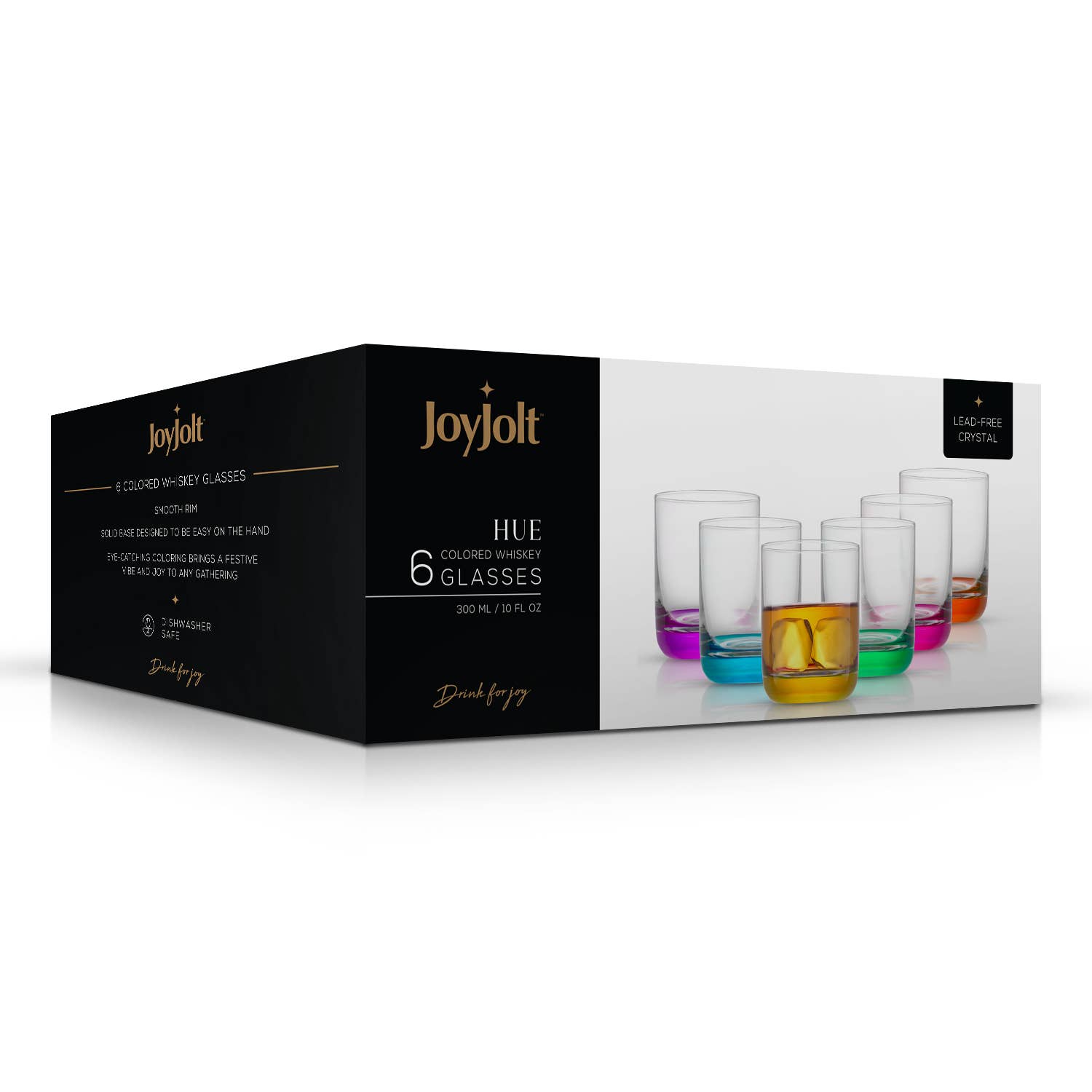 JoyJolt – Großhandel Cocktail-/Schnapsglas – JoyJolt Hue Whiskeyglas-Set, 6 bunte Gläser7
