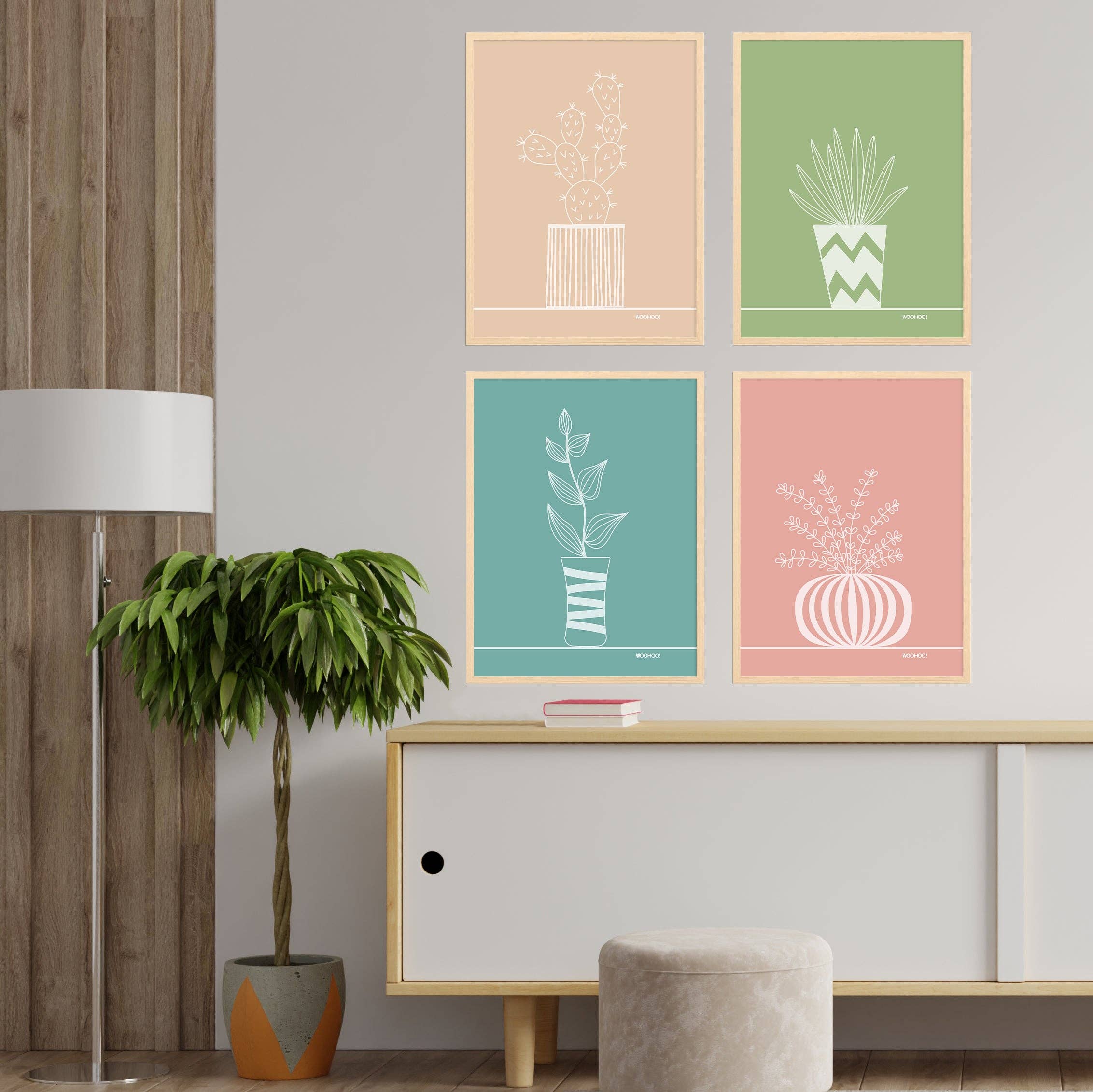 Woo Hoo Prints - Wholesale Art Print - BOTANICAL PLANT PEACH PINK PRINT2