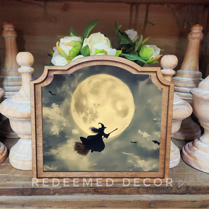 Redeemed Decor - Wholesale Decorative Tabletop Object - Provincial Witch Moon Framed Art