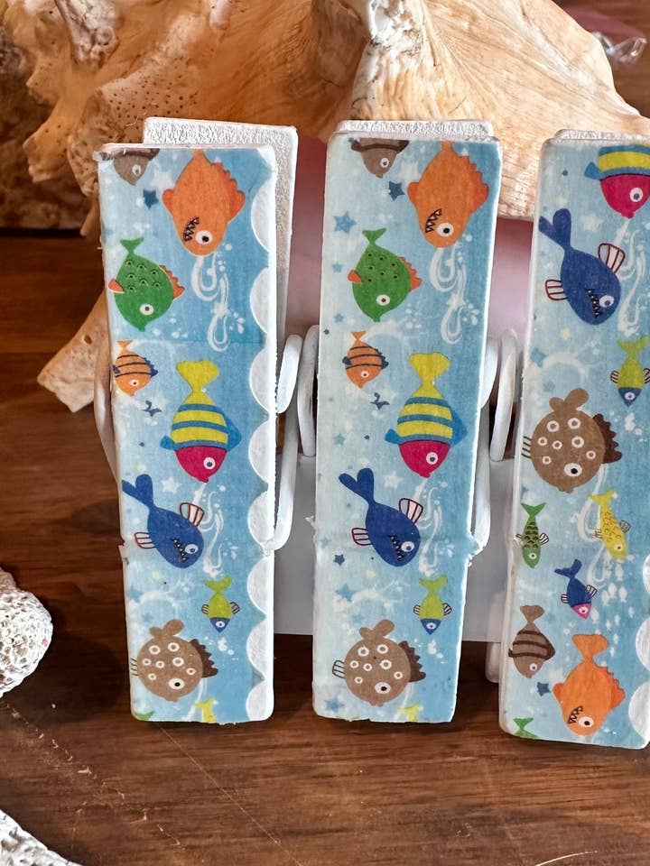 NEW Whimsical Ocean Sea Fish Snack Bag Chip Clips for wholesale by NanCBeeCreations