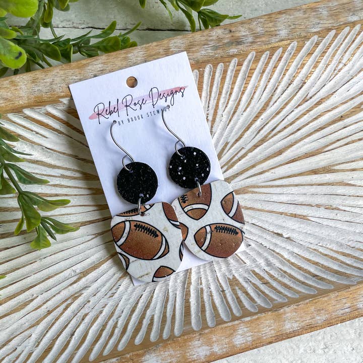 Rebel Rose Designs by Brook – wholesale Dangle earrings – Scout - Football