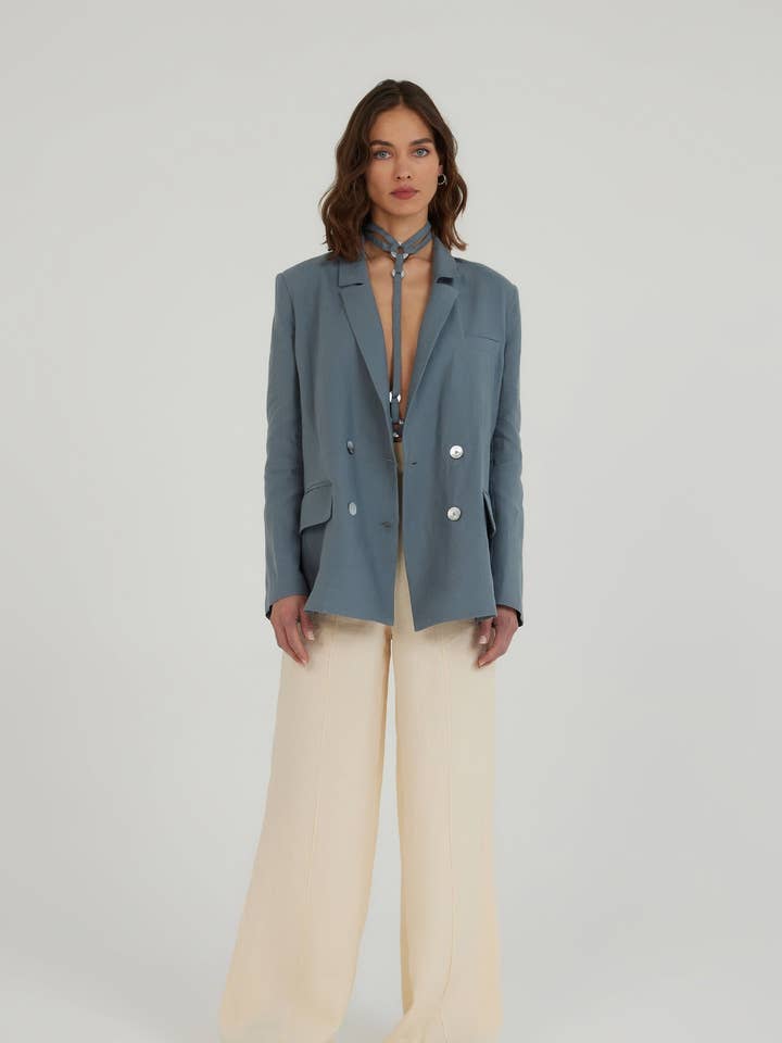 The Art of Forgetting Linen Jacket for wholesale by Dor Raw Luxury