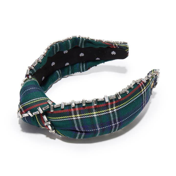 HOLIDAY PLAID CRYSTAL STITCH KNOTTED HEADBAND for wholesale by Lele Sadoughi