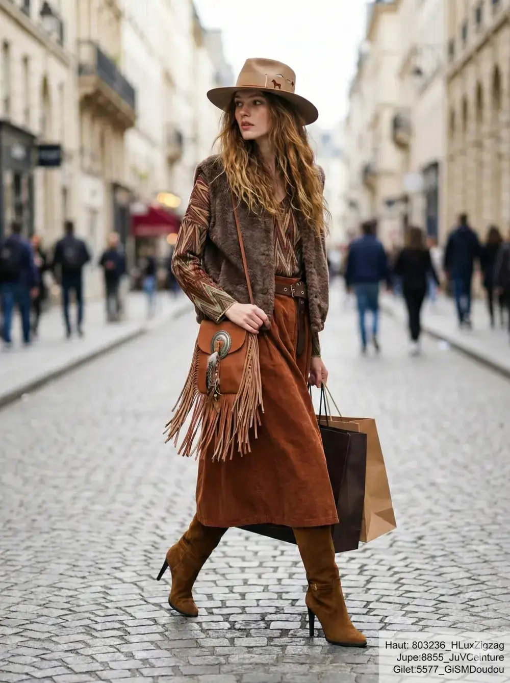 Mimi & Gogo - Wholesale Skirt - Women's - Velvet Skirt With Belt @8855_JuVCeinture12