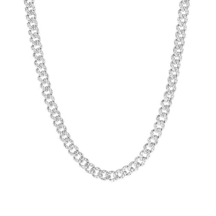 Silver Iced Out Cuban Chain for wholesale by Glam Bar Bazaar