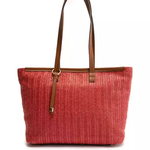 Red Straw Designer Handbag for wholesale by Sassy Jewelry Collection