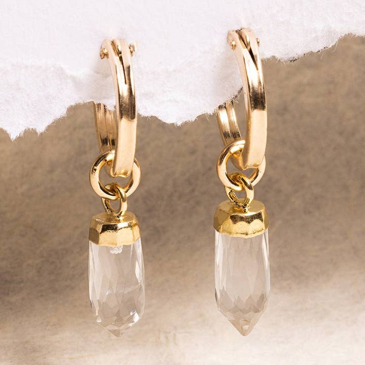 Quartz Point Spike Guldörhängen för wholesale av Soul & Little Rose