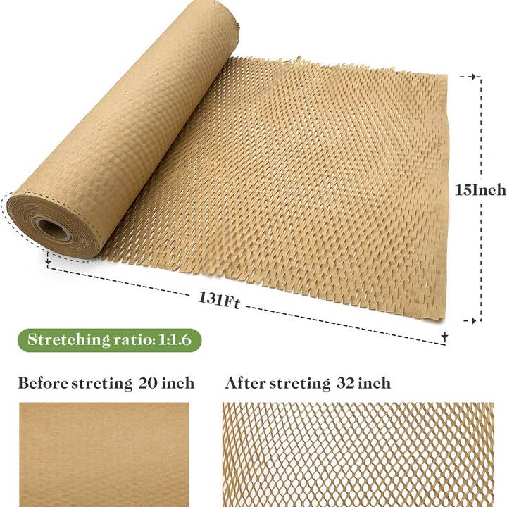 IPACKNOW INC - Wholesale Craft Supplies - Honeycomb Packing Paper, 15" x 131' Packing Paper Cushioning1