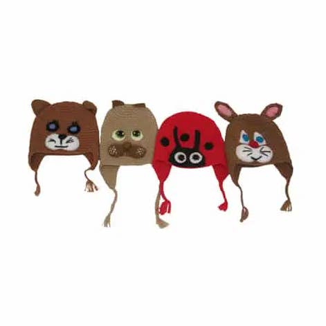 Deluxe Kid's Alpaca Blend Knit Animal Chullo for wholesale by Inter-American Trading Inc.