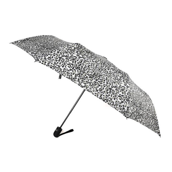 Auto Open Compact Travel Leopard Umbrella- UM3204 for wholesale by Selini New York