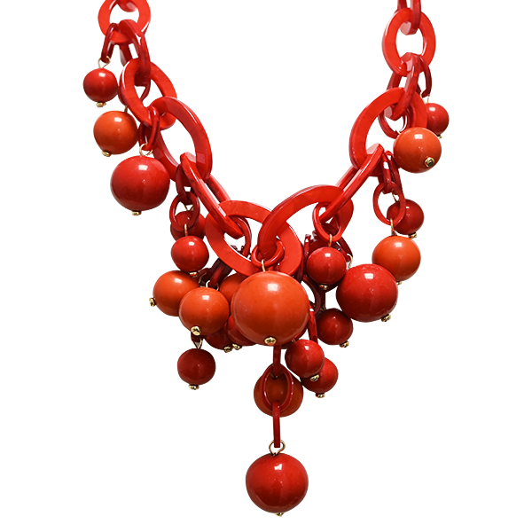 AMORINO SRL - Wholesale Beaded/Pearl Necklace - CHAIN RESIN NECKLACE WITH SPHERES - FT24152A4775