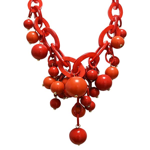 AMORINO SRL - Wholesale Beaded/Pearl Necklace - CHAIN RESIN NECKLACE WITH SPHERES - FT24152A4775