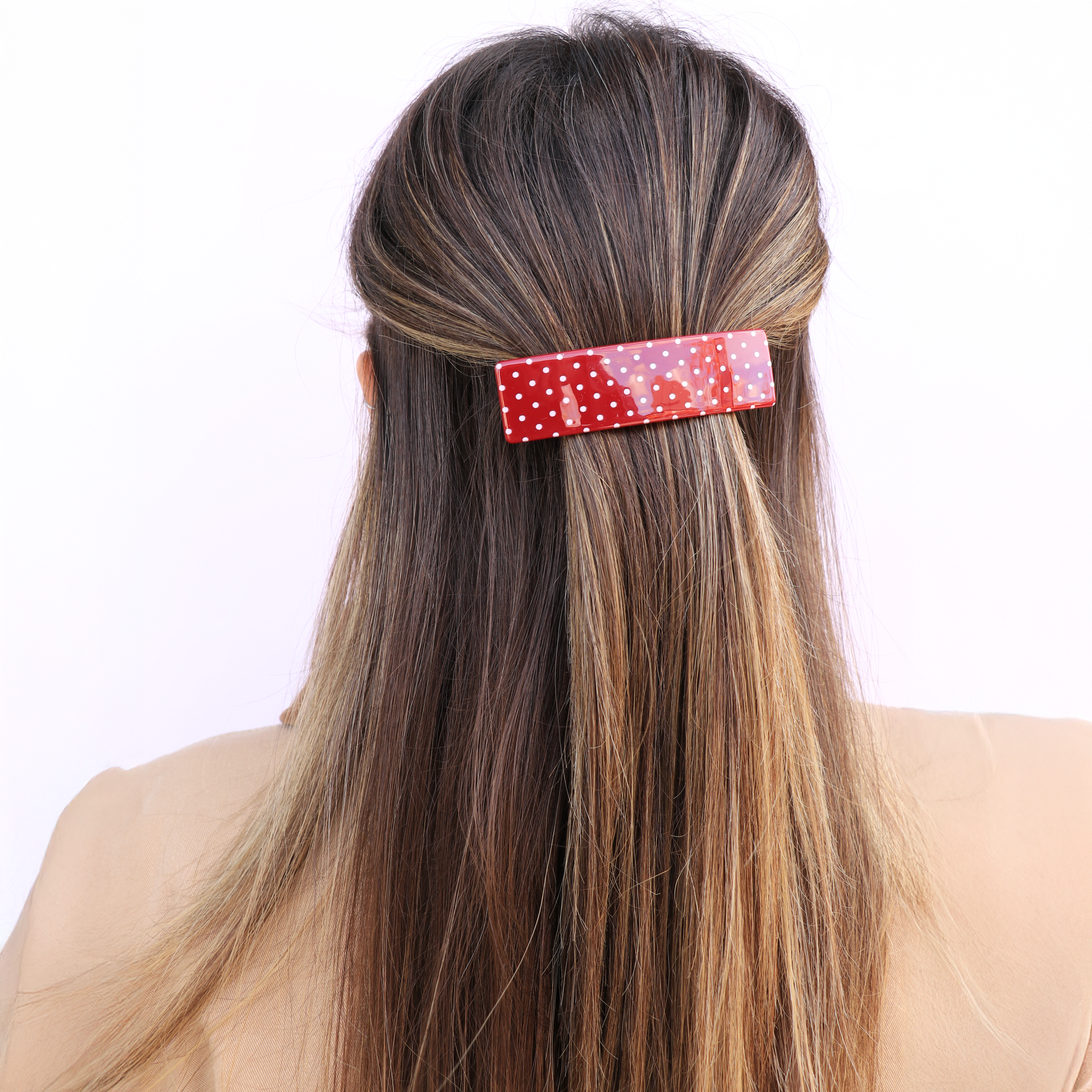 Horace Jewelry - Wholesale Hair Clip - Women's - Tara - Red and white polka dots1