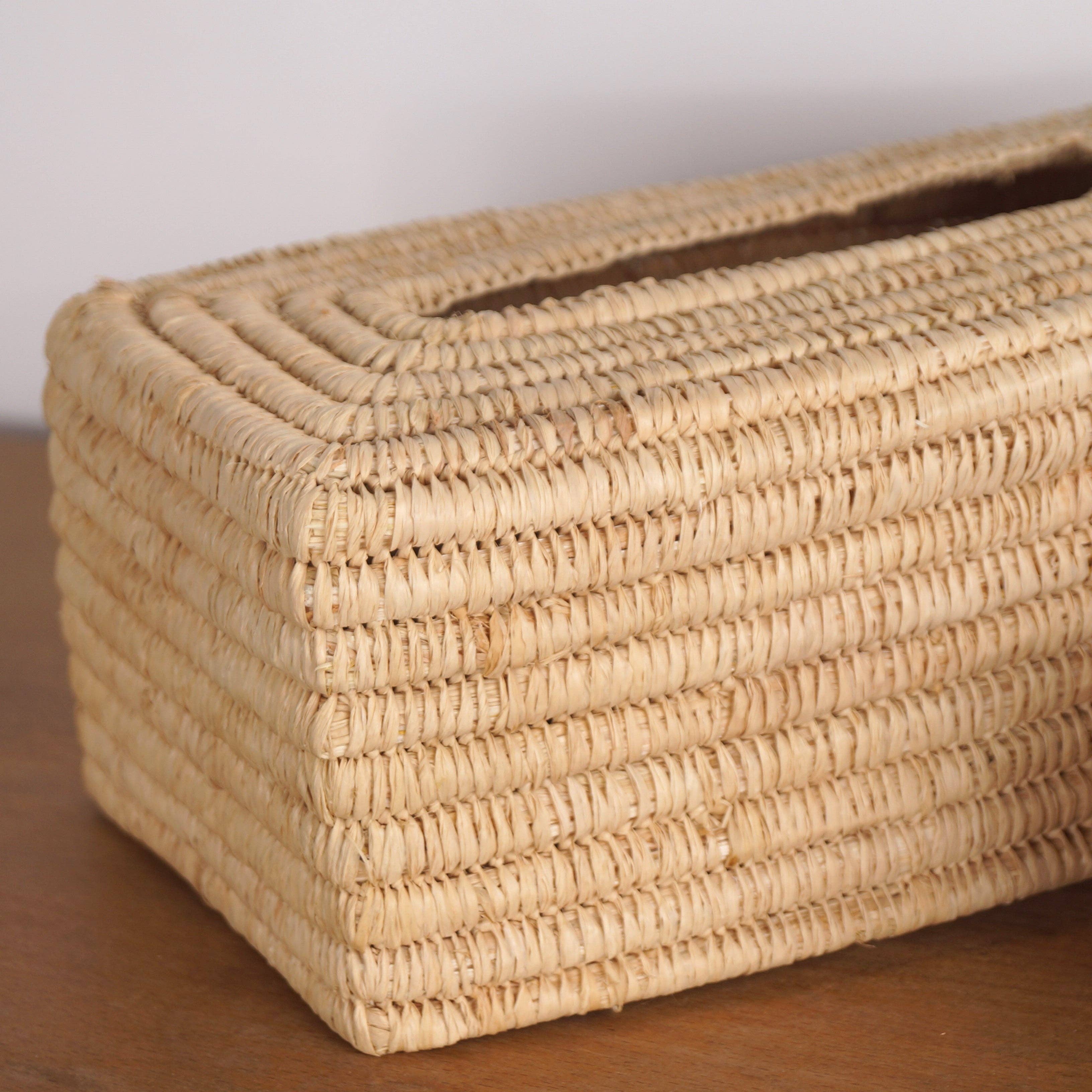 Bohome Living - Wholesale Tissue Box - Raffia tissue box1