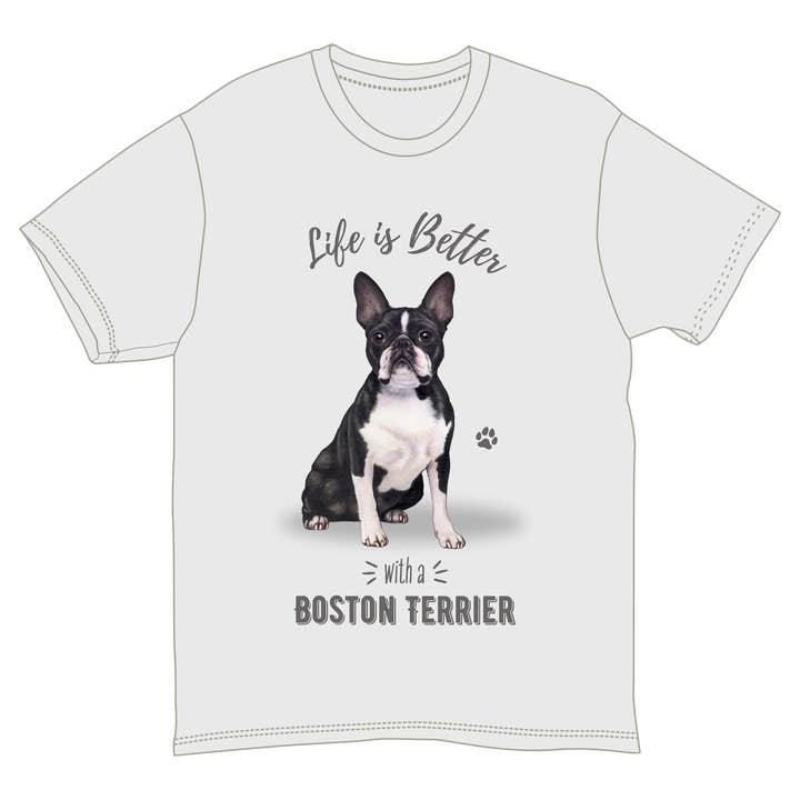 Camiseta Boston Terrier Pet Lover - 100% Algodão - Unissex por atacado de E&S Pets