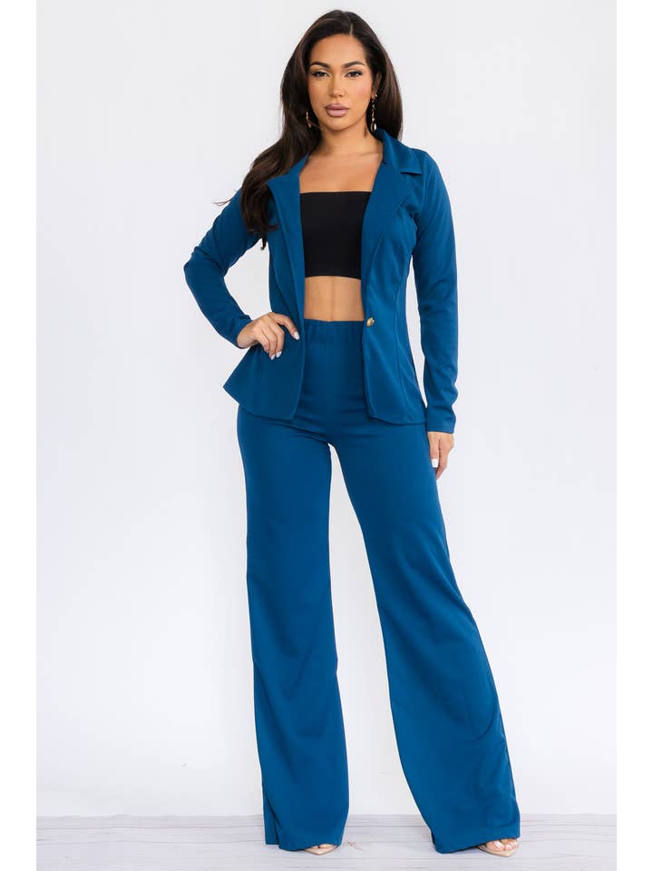 H&H Fashion Inc. - Wholesale Top & Pant Set (NOT Loungewear) - Women's - HH741X-S - 2PC SOLID PANT AND BLAZER SET 9