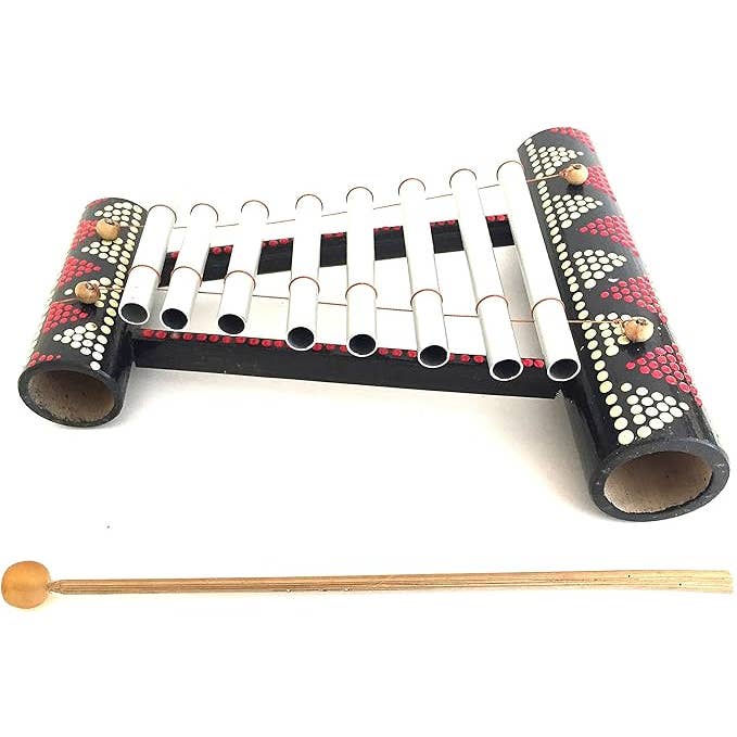 OMA - Eclectic Home - Wholesale Meditation Supplies - 8 Chime Bamboo Xylophone Meditation Chime Hand Painted