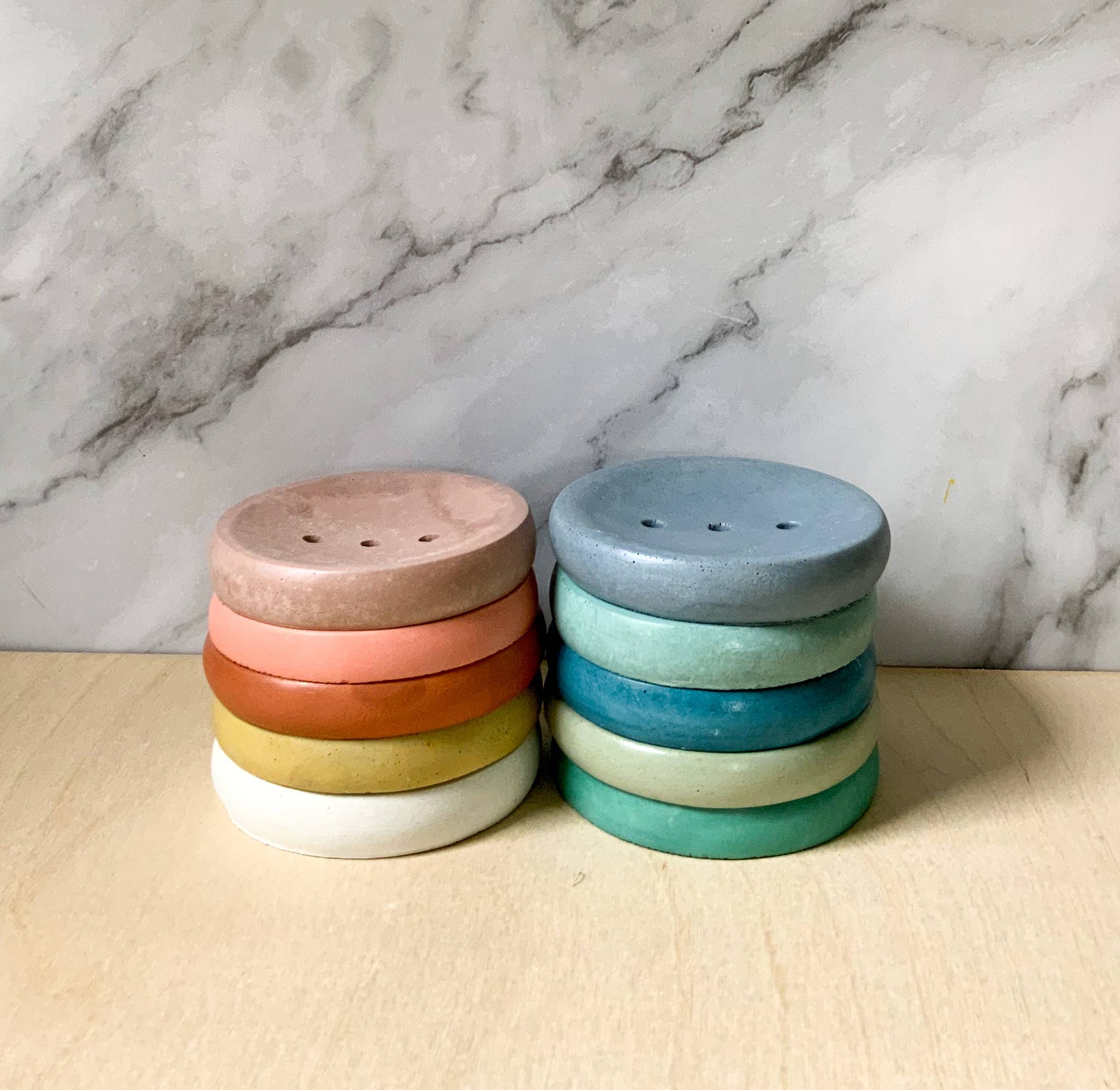 Left Corner Goods - Wholesale Bath Soap Dish - Concrete Round Soap Dish with Drainage Holes 11