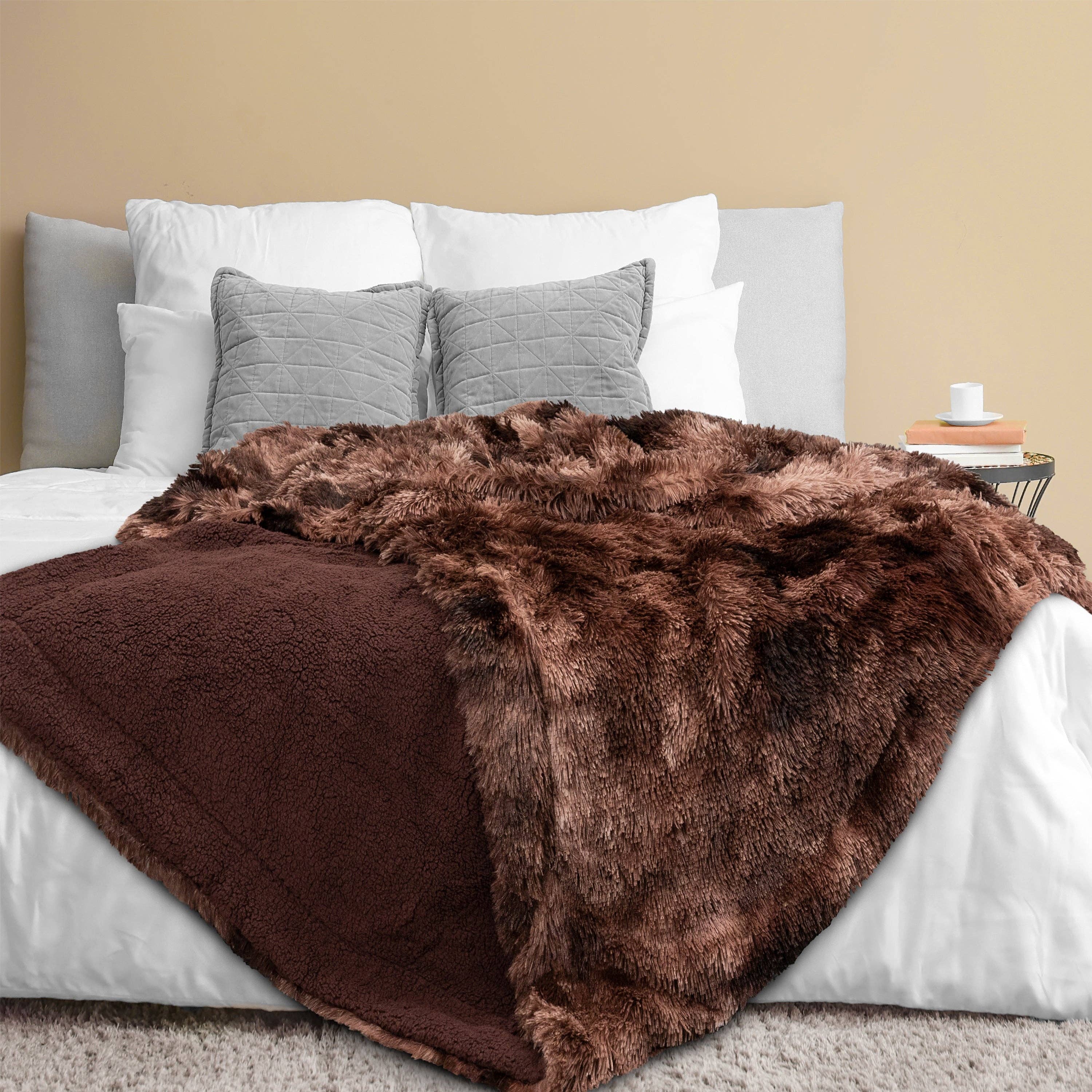 Pavilia - Wholesale Decoratiedeken - Pluche Sherpa Plaid van Imitatiebont58