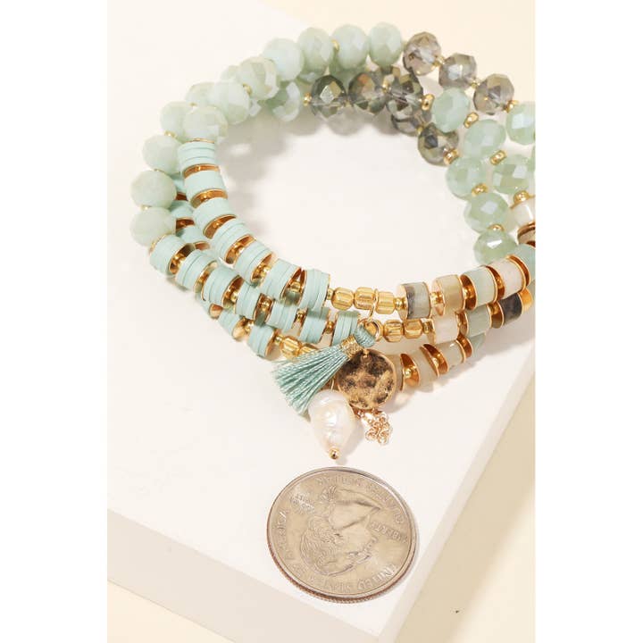Anarchy Street - Wholesale Jewelry Set - Multi Charm Beaded Bracelet Set