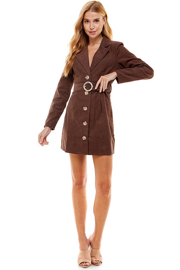 ACOA COLLECTION – Engroshandel Kjole - Dame – Bælte Blazer Kjole6