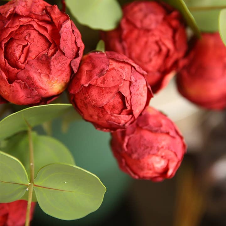 ACNITE(We cover U.S. import duties) - Wholesale Artificial flowers - Artificial red rose flower bunch faux white flower bouquet 5