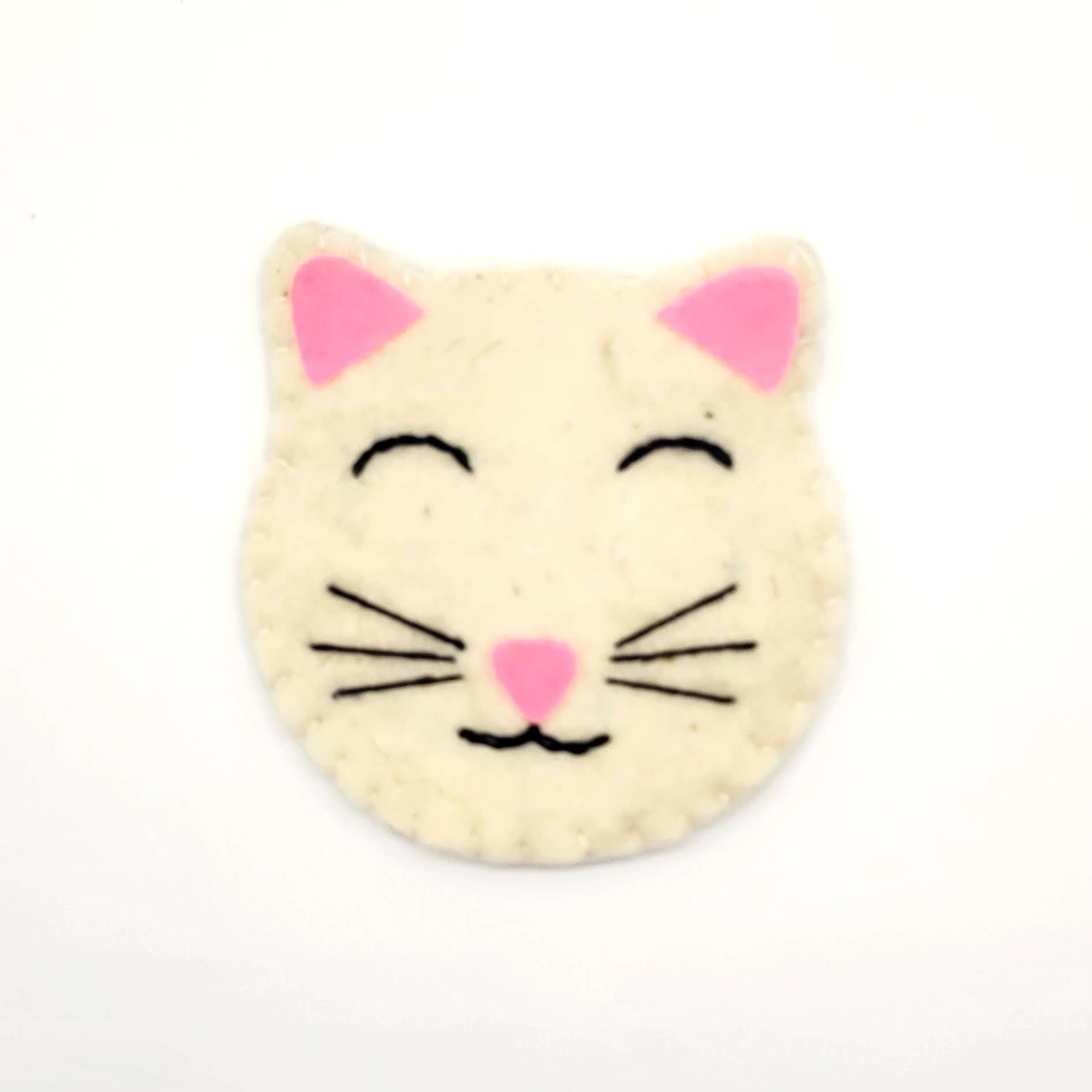 Eclectic Woodchuck - Wholesale Coasters - White Kitty Cat Felted Wool Drink Coaster0