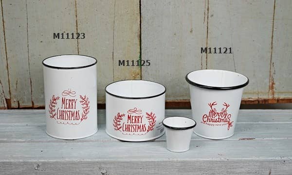 Holiday Depot Inc. - Wholesale Christmas Decoration - M11123- 5.5Hx4inD Holiday Bucket-Merry Xmas3