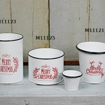 Holiday Depot Inc. - Wholesale Christmas Decoration - M11123- 5.5Hx4inD Holiday Bucket-Merry Xmas3