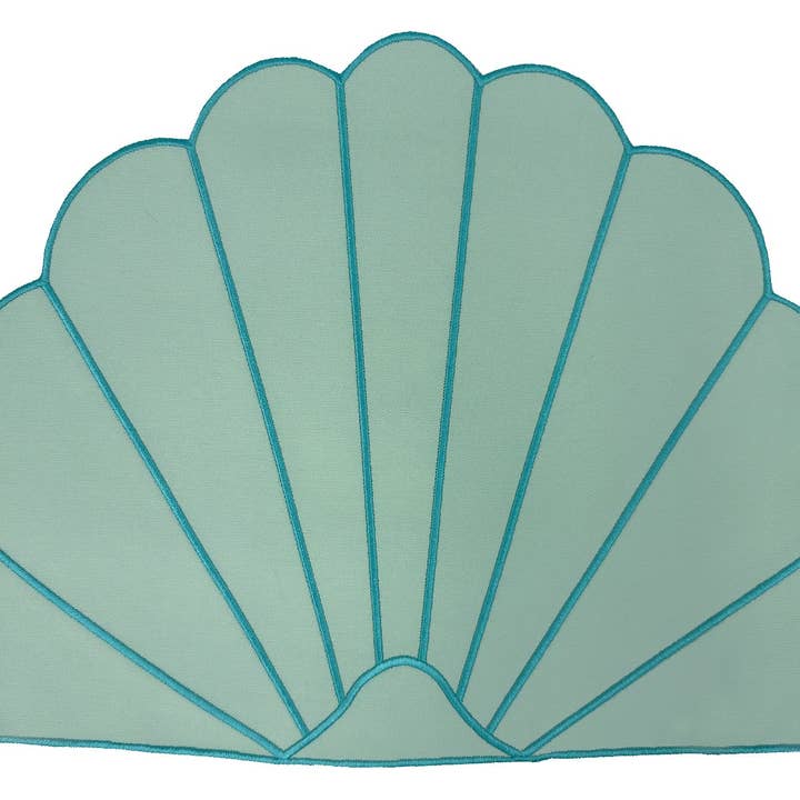 Embroidered Ocean Blue Shell placemat, Set of 4 for wholesale by JO & PA