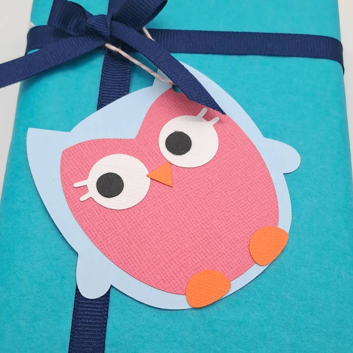 Owl birthday gift tags (6 tags in a set) for wholesale by Songbird Crafts