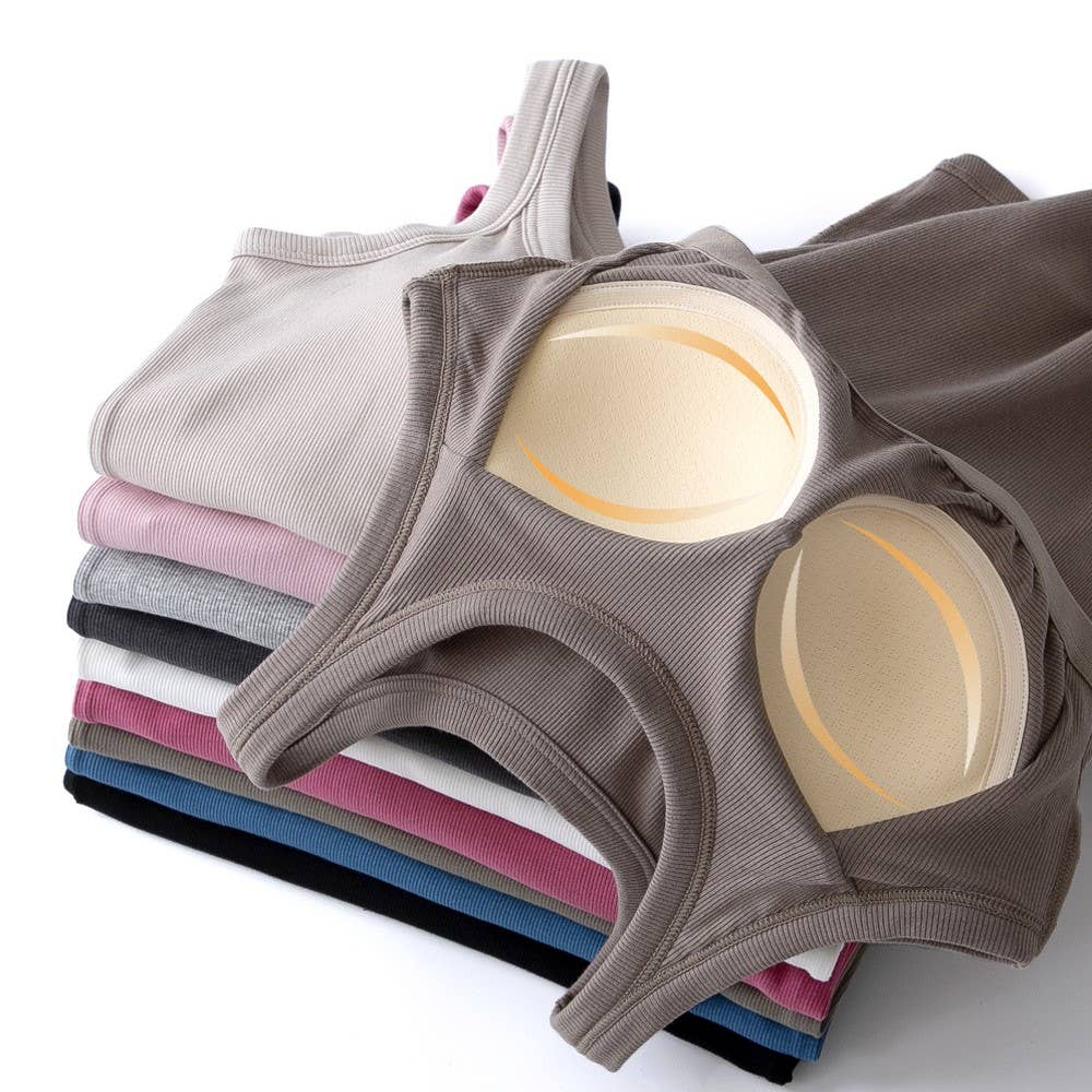 Rosa Clothing - Wholesale Tank Top - Women's - Essential basic rib tank top with built in bra in 13 colors21