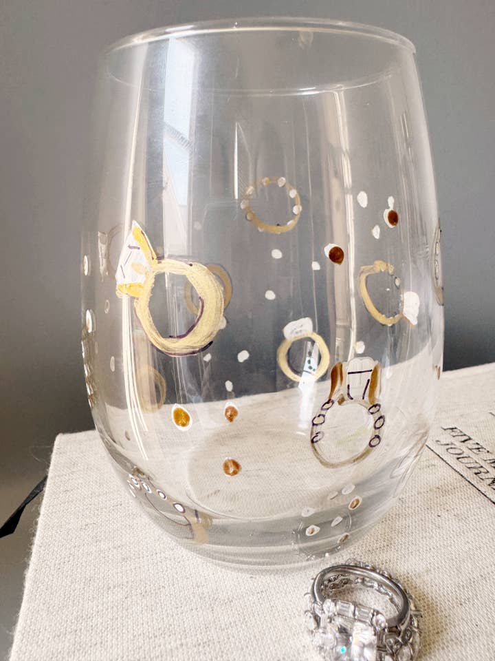 Engagement Ring | Hand-Painted Wine | Wedding | Bachelorette for wholesale by Heather Eck Artist LLC