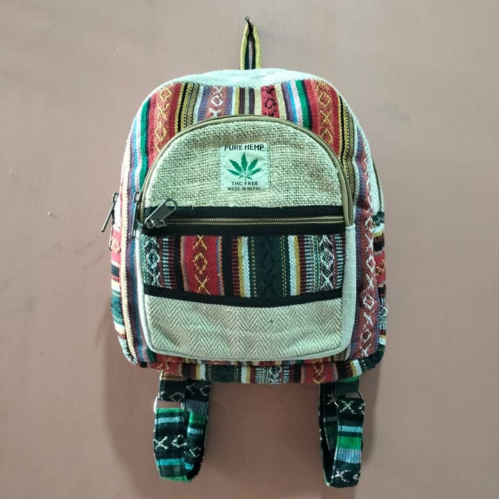 Small Hemp Bags - Pure Hemp Bags with Gheri Design for wholesale by Avatar Imports LLC