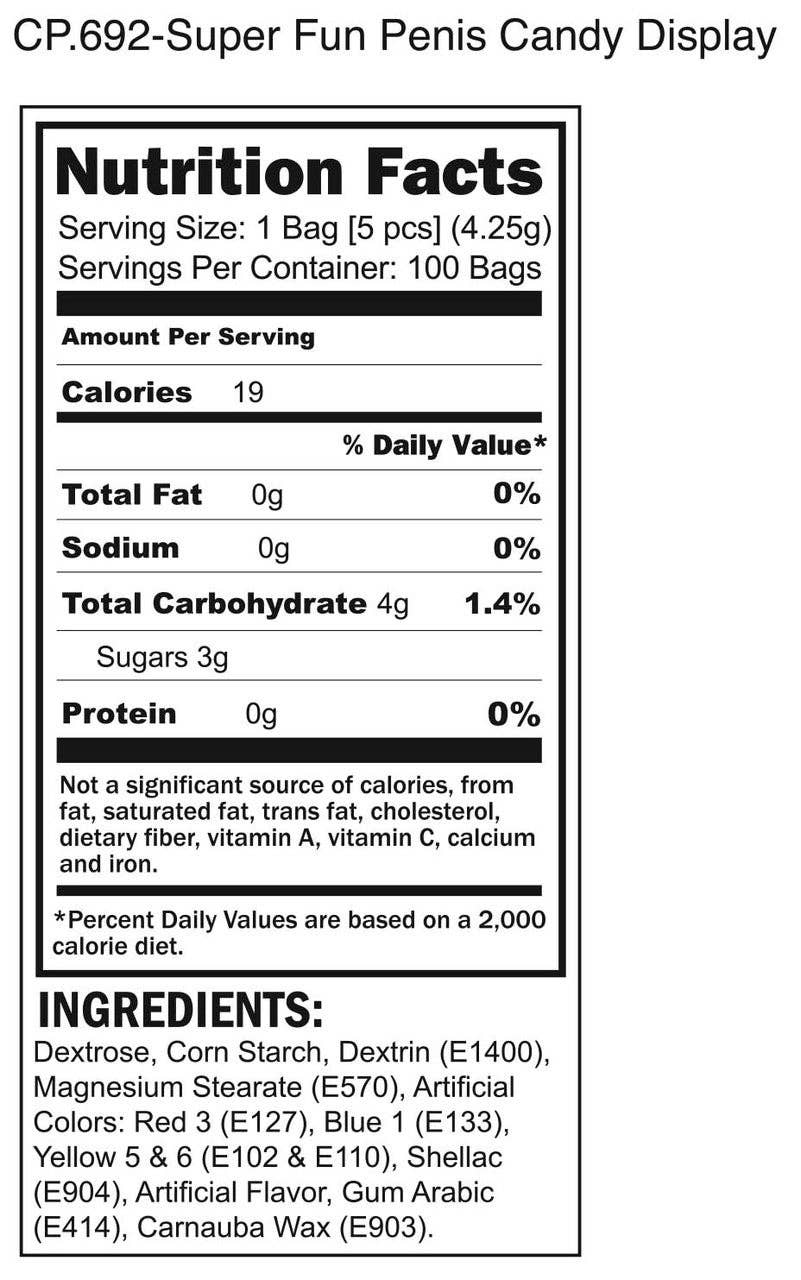 Little Genie Productions - Wholesale Hard Candy - Super Fun Penis Candy - POP Display of 1005