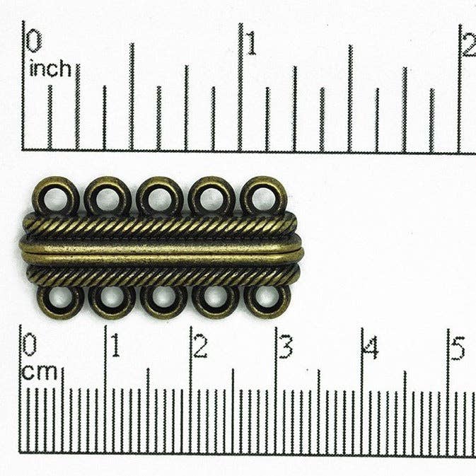Fermoir magnétique 5 boucles 32mm x 17mm vendu à l'unité - CL/MC9 pour la vente par Continental Beads