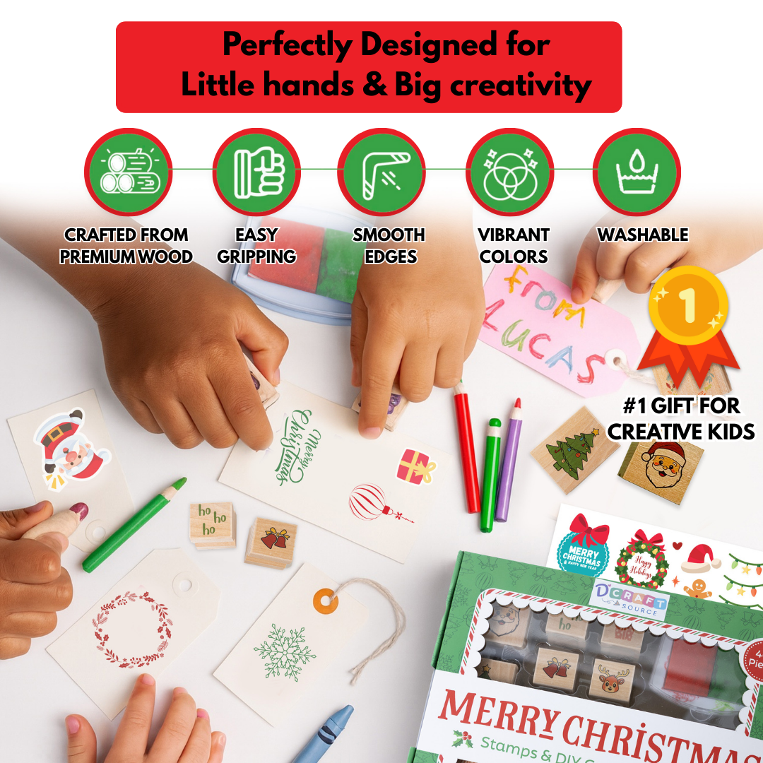 Dcraftsource – wholesale DIY craft kit – CHRISTMAS-WOODEN STAMP & DIY CARD MAKING KIT6