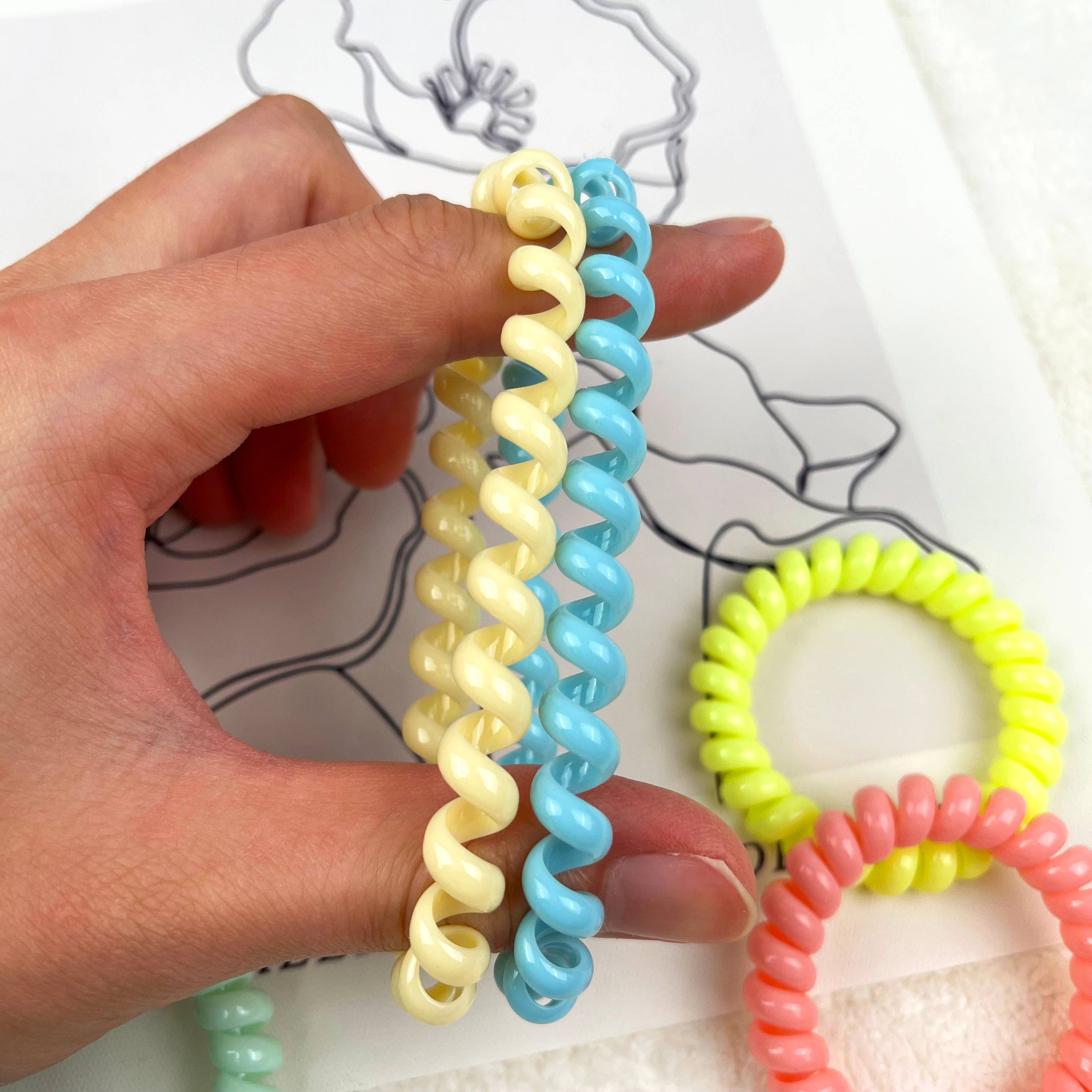 SoapElenGlen – wholesale Hair tie – 6PCS Candy Color Phone Wire Hair Tie Set7